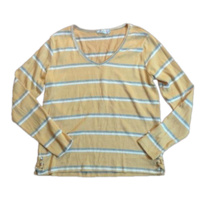 Pink Republic Striped V Neck Sweater Large